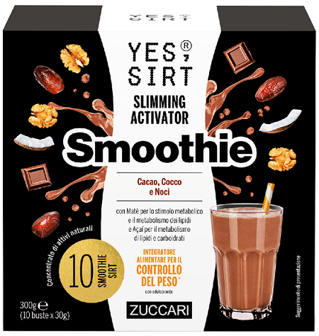 YES SIRT SMOOTHIE CACAO COCCO NOCI 10 PEZZI X 30 G - Newepa Srl