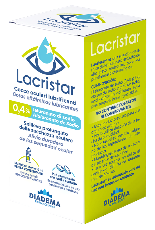 LACRISTAR GOCCE OCULARI LUBRIFICANTI 0,4% IALURONATO DI SODIO MULTIDOSE 10 ML - Newepa Srl