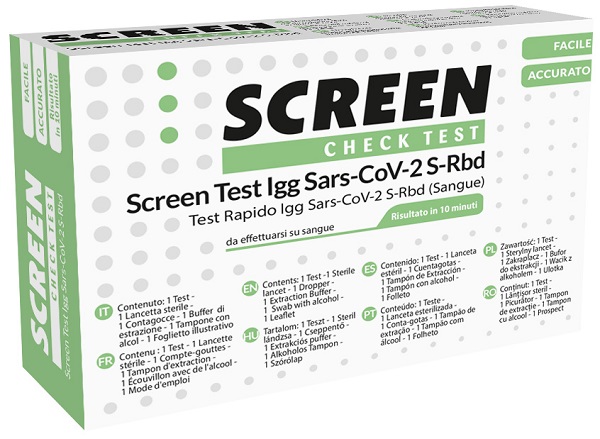 SCREEN TEST SIEROLOGICO RAPIDO AUTODIAGNOSTICO COVID-19 ANTICORPI IGG SARS-COV-2 NEL SANGUE SCREEN - Newepa Srl
