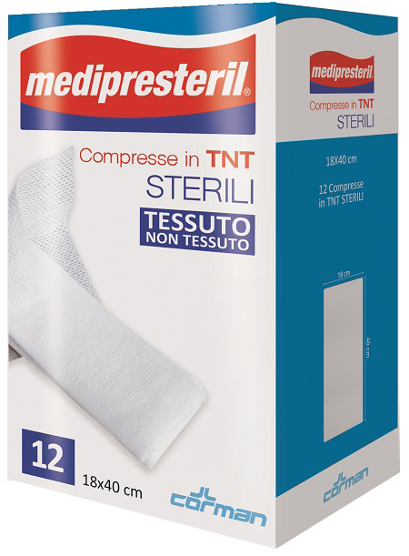 COMPRESSE STERILI TNT MEDIPRESTERIL 18X40 CM 12 PEZZI - Newepa Srl