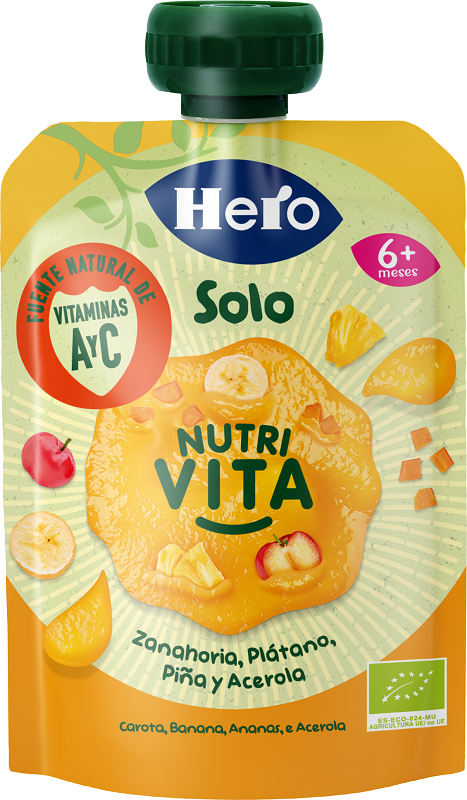 HERO BABY SOLO POUCH NUTRI VITA CAROTA ANANAS BANANA 100 G - Newepa Srl