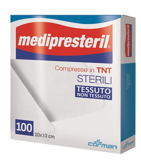 GARZA COMPRESSA MEDIPRESTERIL TNT 10X10CM 100 PEZZI - Newepa Srl