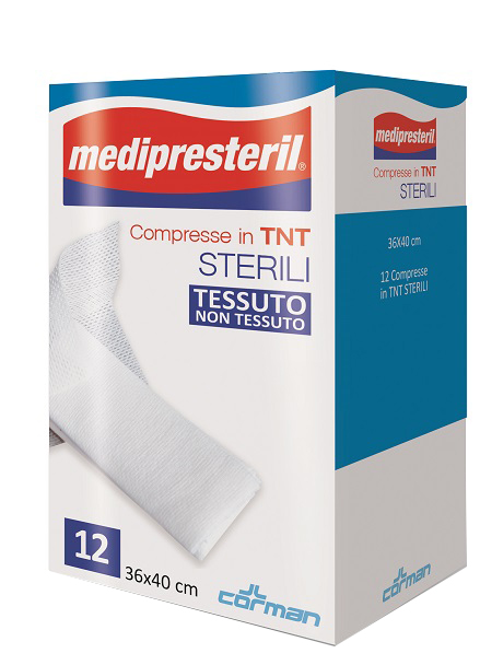GARZA COMPRESSA MEDIPRESTERIL TNT 36X40CM 12 PEZZI - Newepa Srl