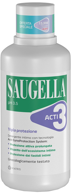 SAUGELLA ACTI3 DETERGENTE INTIMO 500 ML TAGLIO PREZZO - Newepa Srl
