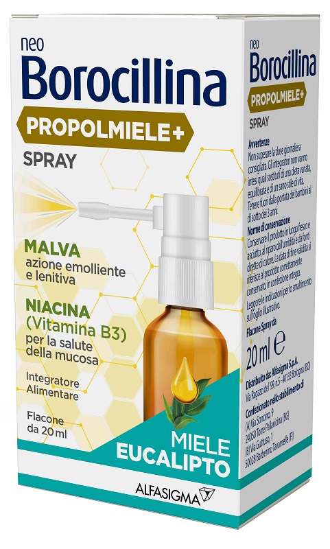 NEOBOROCILLINA PROPOLMIELE+ SPRAY MIELE EUCALIPTO 20 ML - Newepa Srl