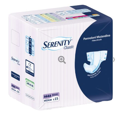 PANNOLONE MUTANDINA SERENITY CLASSIC MAXI TAGLIA EXTRALARGE 15 PEZZI - Newepa Srl
