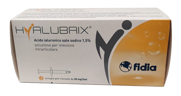 SIRINGA INTRA-ARTICOLARE HYALUBRIX ACIDO IALURONICO 1,5% 30 MG 2 ML 3 PEZZI NO ETO - Newepa Srl