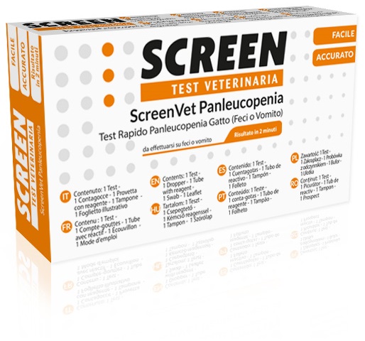 SCREENVET TEST RAPIDO VETERINARIA PANLEUCOPENIA FECI/VOMITO GATTO - Newepa Srl