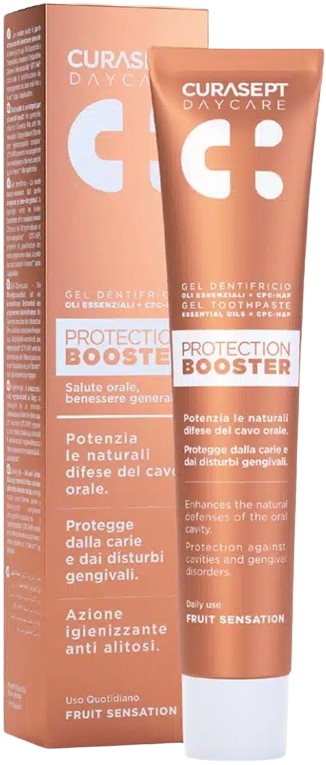 CURASEPT DAYCARE DENTIFRICIO PROTECTION BOOSTER FRUIT SENSATION 75 ML - Newepa Srl