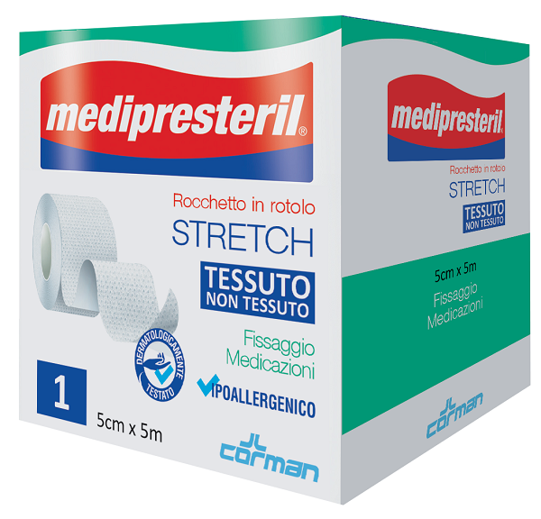 MEDIPRESTERIL ROCCHETTO ROTOLO STRETCH TESSUTO NON TESSUTO 5 CM X 500 CM - Newepa Srl