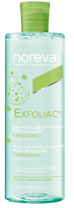 EXFOLIAC ACQUA MICELLARE DETERGENTE STRUCCANTE ESFOLIANTE 400 ML - Newepa Srl