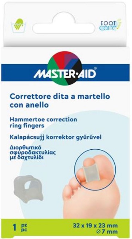 CORRETTORE DITA A MARTELLO MASTER-AID FOOTCARE CON ANELLO 1 PEZZO C14 - Newepa Srl