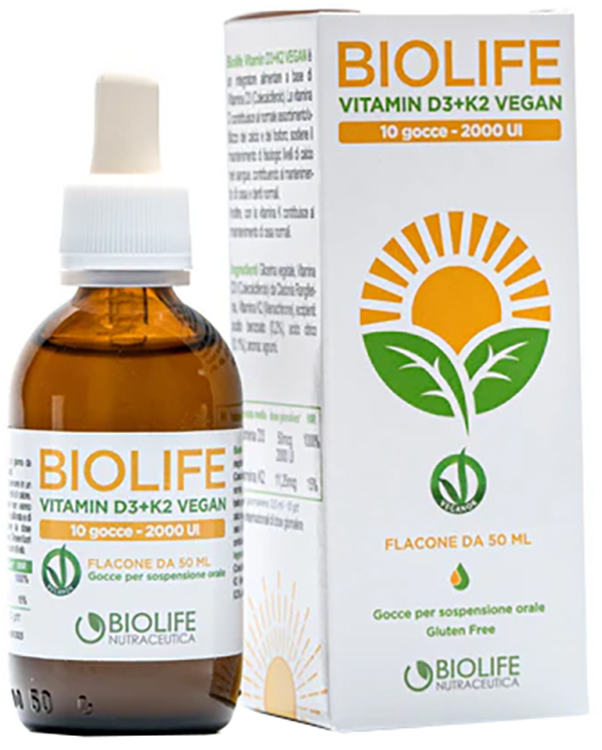 BIOLIFE VITAMIN D3+K2 VEGAN GOCCE 50 ML - Newepa Srl