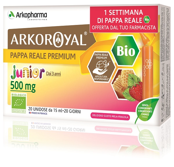 ARKOROYAL JUNIOR PAPPA REALE 500MG BIO 20 FIALOIDI PROMO - Newepa Srl