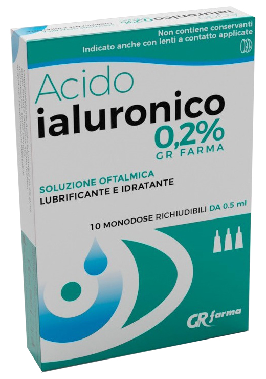SOLUZIONE OFTALMICA LUBRIFICANTE E IDRATANTE ACIDO IALURONICO 0,2% 10 MONODOSE RICHIUDIBILI DA 0,5 ML - Newepa Srl