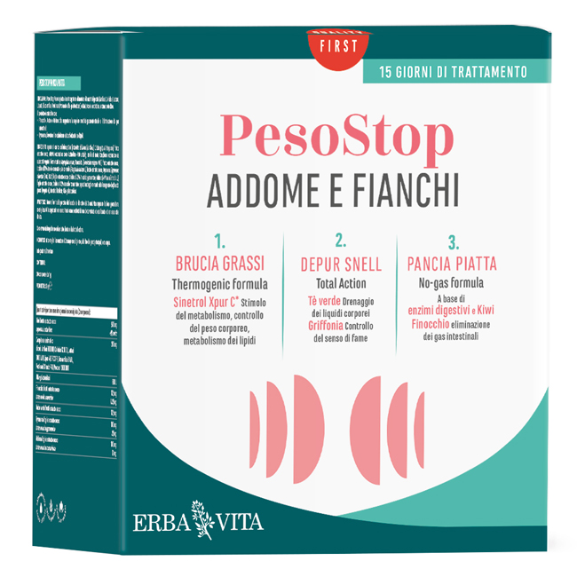 KIT ADDOME FIANCHI 1 PESO STOP BRUCIA GRASSI 60 COMPRESSE + 1 PESO STOP DEPUR SNELL 500 ML + 1 PESO STOP PANCIA PIATTA 30 COMPRESSE - Newepa Srl