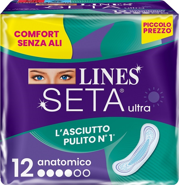 LINES SETA ULTRA ASSORBENTI ANATOMICO DWCT 12 PEZZI - Newepa Srl