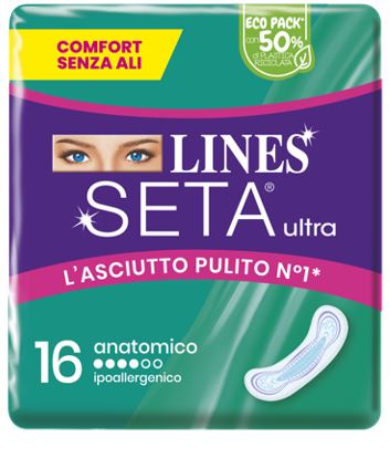 LINES SETA ULTRA ASSORBENTI ANATOMICO CP 16 PEZZI - Newepa Srl