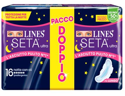LINES SETA ULTRA ASSORBENTI NOTTE VP DWCT 16 PEZZI - Newepa Srl