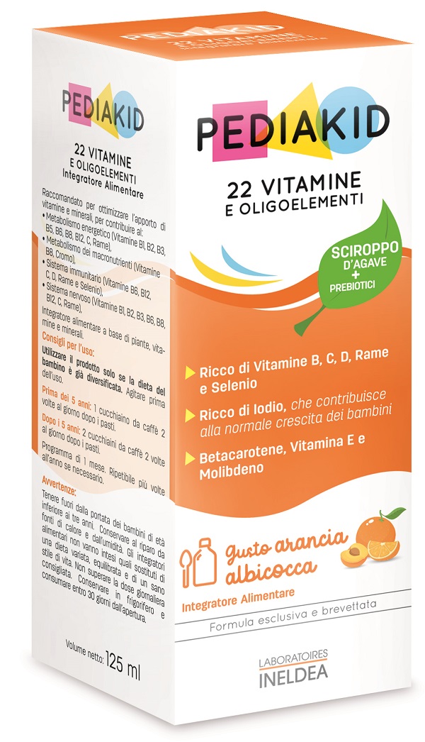 PEDIAKID 22 VITAMINE E OLIGOELEMENTI SCIROPPO 125 ML - Newepa Srl