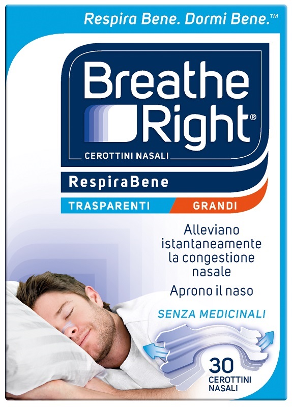 CEROTTI NASALI BREATHE RIGHT TRASPARENTI GRANDI 30 PEZZI - Newepa Srl