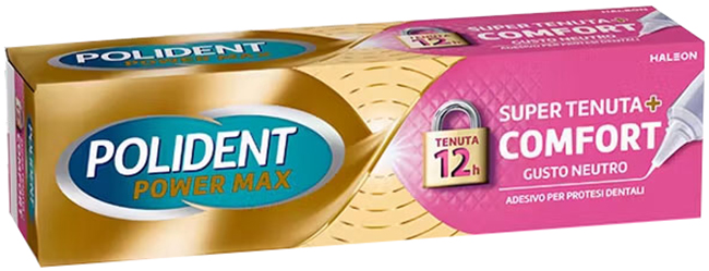 CREMA ADESIVA PROTESI DENTALI POLIDENT POWER MAX SUPER TENUTA+COMFORT 70 G - Newepa Srl