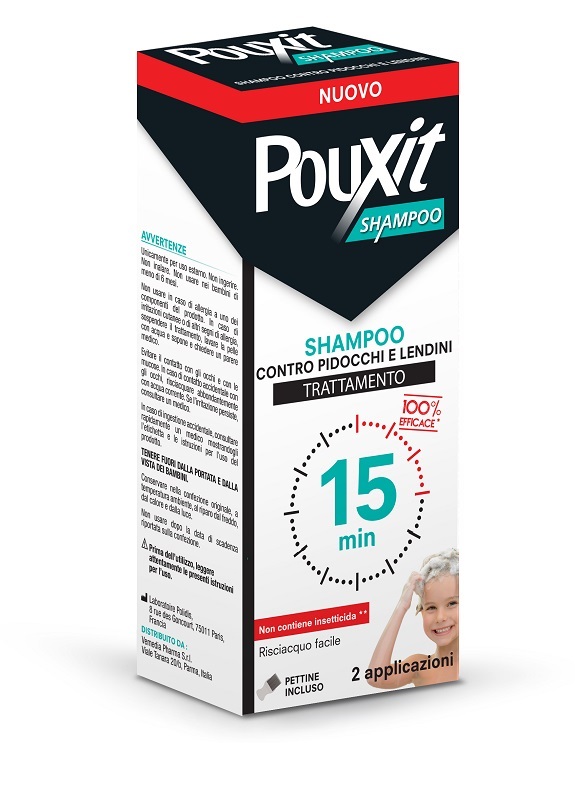 SHAMPOO CONTRO PIDOCCHI E LENDINI POUXIT TRATTAMENTO CON PETTINE INCLUSO 200 ML - Newepa Srl