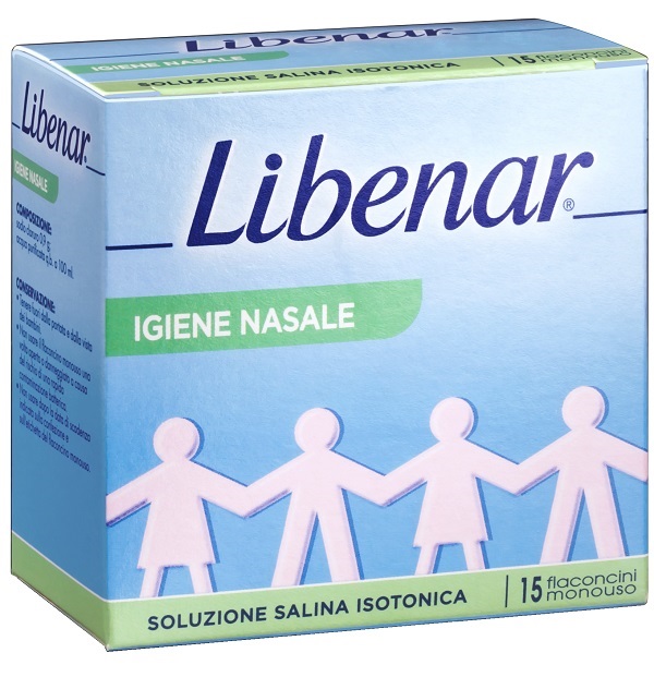 SOLUZIONE SALINA ISOTONICA 0,9% LIBENAR PER IGIENE NASALE 15 FLACONCINI MONOUSO X 5 ML - Newepa Srl