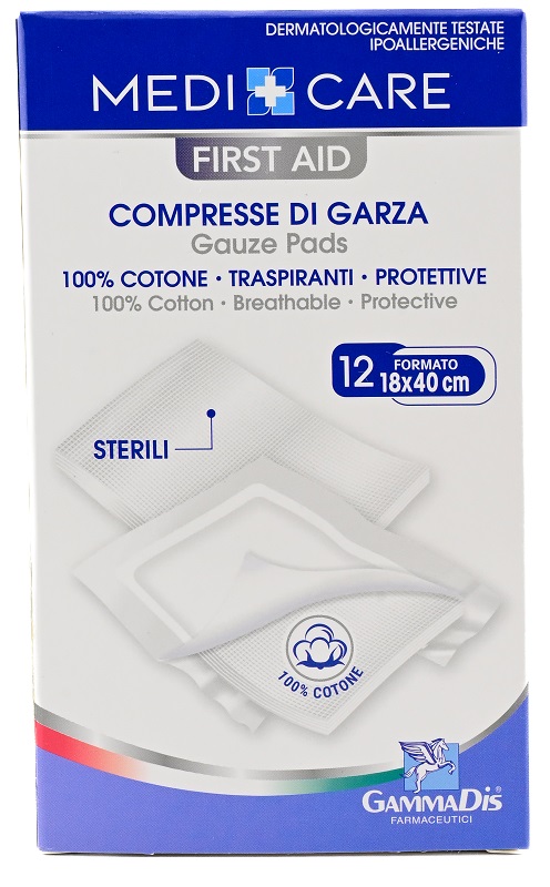 GARZA MEDICARE COTONE 18X40 CM 12 PEZZI - Newepa Srl