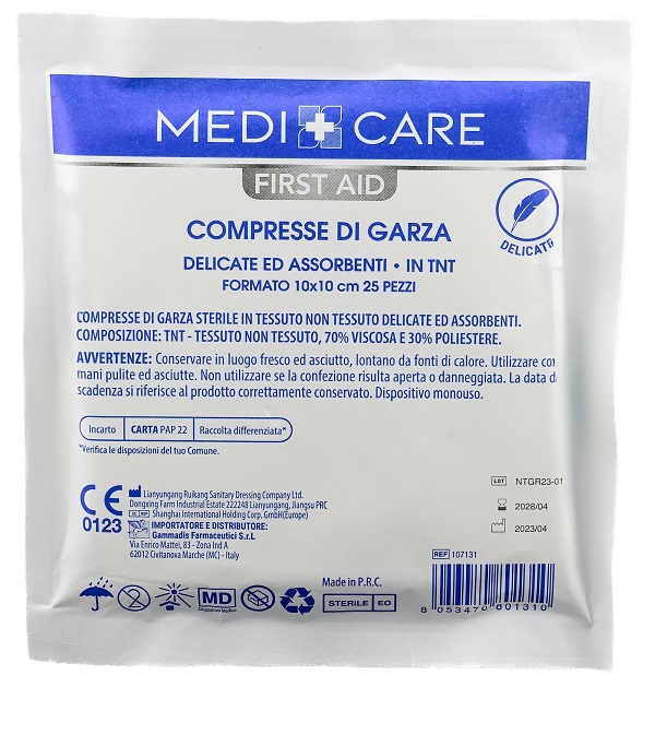 GARZA MEDICARE TNT 10X10 CM 25 PEZZI - Newepa Srl