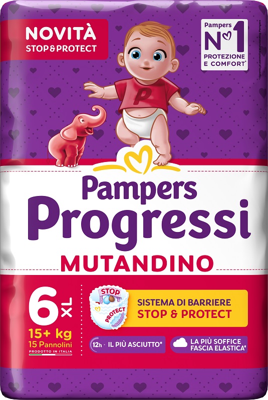 PAMPERS PROGRESSI MUTANDINA XL CP 15 PEZZI - Newepa Srl