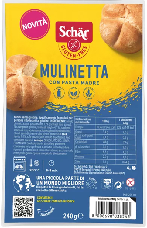 SCHAR MULINETTA 4 PEZZI DA 60 G - Newepa Srl