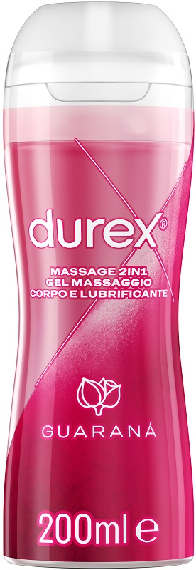 DUREX MASSAGE 2 IN 1 GEL MASSAGGIO CORPO E LUBRIFICANTE GUARANA' 200 ML - Newepa Srl