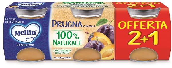 MELLIN OMOGENEIZZATO PRUGNA 3 PEZZI DA 100 G - Newepa Srl