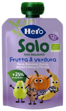 HERO SOLO OMOGENEIZZATO PATATA DOLCE ZUCCA BANANA MIRTILLO 100 G - Newepa Srl