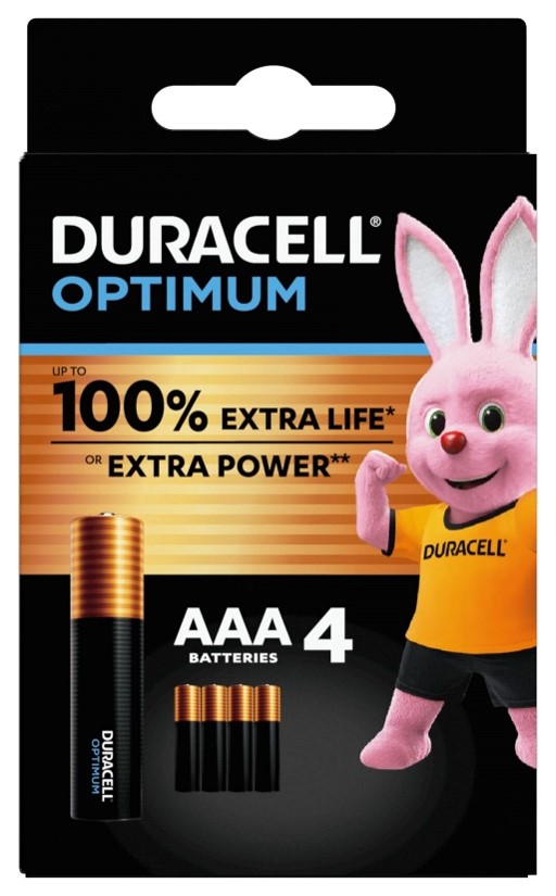 DURACELL OPTIMUM AAA B4 4 PILE BLISTER - Newepa Srl