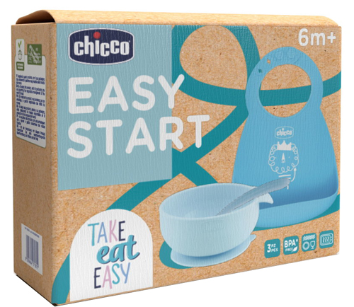 CH SET PAPPA SILICONE 6M+ AZZURRO - Newepa Srl