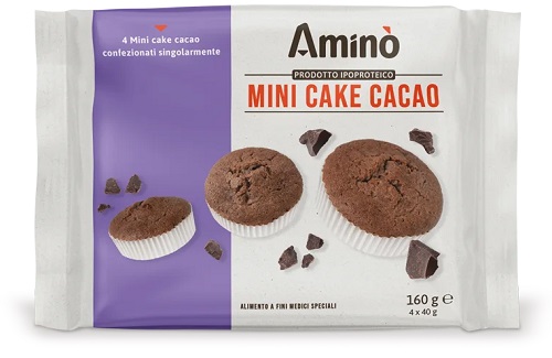 AMINO' MINI CAKE CACAO 4 PEZZI DA 40 G - Newepa Srl