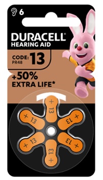 DURACELL EASY TAB 13 ARANCIO BATTERIA PER APPARECCHIO ACUSTICO 6 PEZZI - Newepa Srl