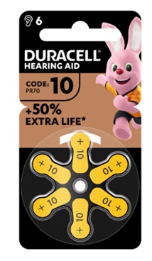 DURACELL EASY TAB 10 GIALLO BATTERIA PER APPARECCHIO ACUSTICO 6 PEZZI - Newepa Srl
