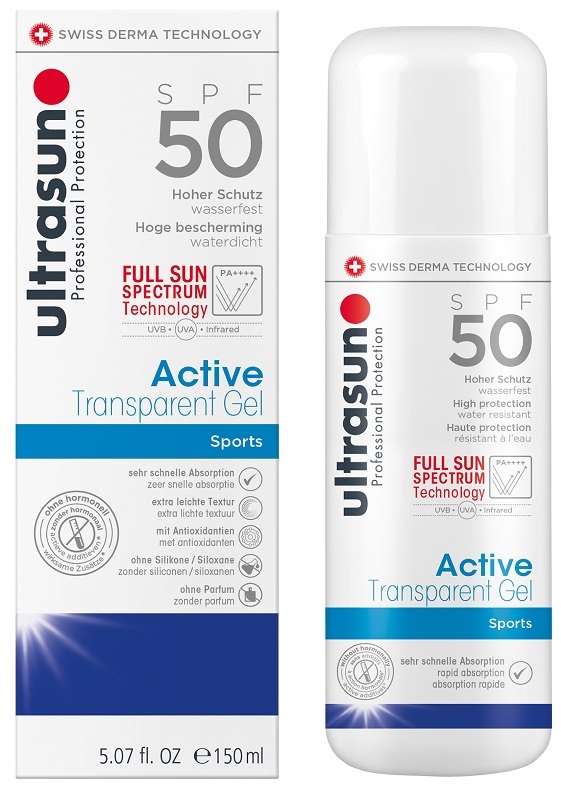 ULTRASUN ACTIVE TRANSPARENT GEL SPF50 150 ML - Newepa Srl