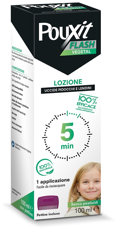 POUXIT FLASH VEGETAL LOZIONE PIDOCCHI E LENDINI 100 ML CON PETTINE - Newepa Srl