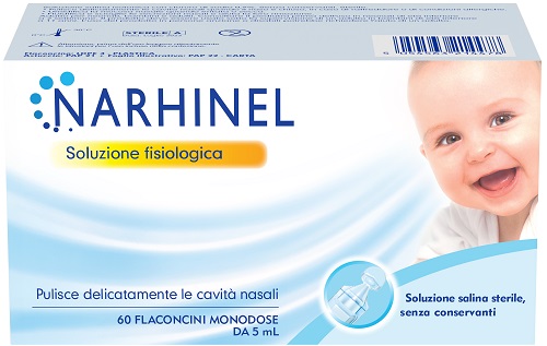 SOLUZIONE FISIOLOGICA PER ASPIRATORE NASALE NARHINEL 60 FLACONCINI DA 5 ML - Newepa Srl