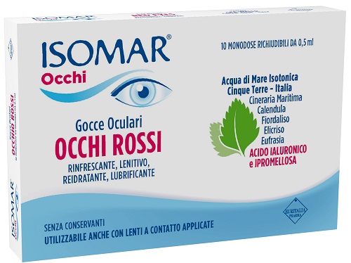 ISOMAR OCCHI ROSSI GOCCE OCULARI ACIDO IALURONICO 0,20% 10 FLACONCINI - Newepa Srl