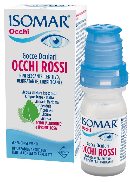 ISOMAR OCCHI ROSSI GOCCE OCULARI ACIDO IALURONICO 0,20% 10 ML - Newepa Srl
