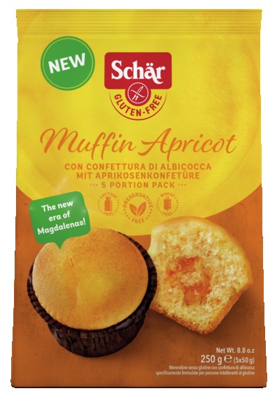 SCHAR MUFFIN APRICOT 5 PEZZI DA 50 G - Newepa Srl