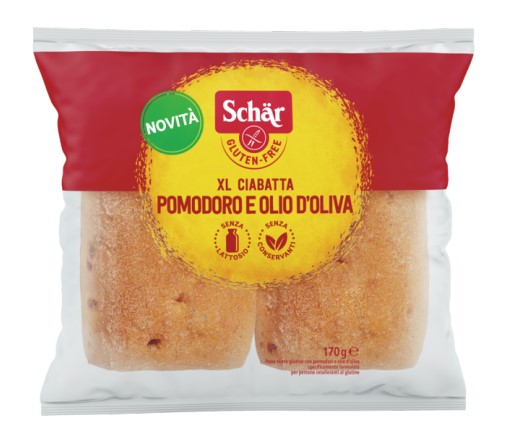 SCHAR XL CIABATTA POMODORI E OLIO D'OLIVA 2 PEZZI X 85 G - Newepa Srl