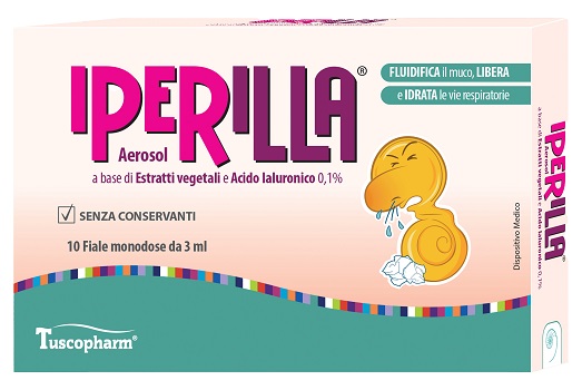 AEROSOL IPERILLA 10 FIALE MONODOSE DA 3 ML A BASE DI ESTRATTI VEGETALI E ACIDO IALURONICO 0,1% - Newepa Srl